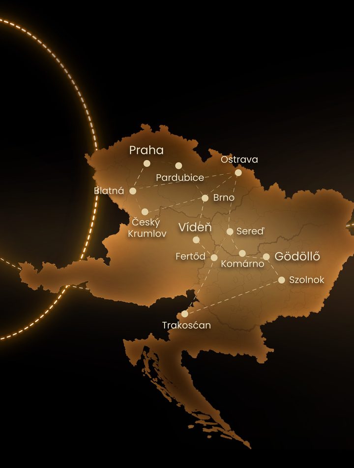 Karta Europe s trinaest svjetlosnih parkova